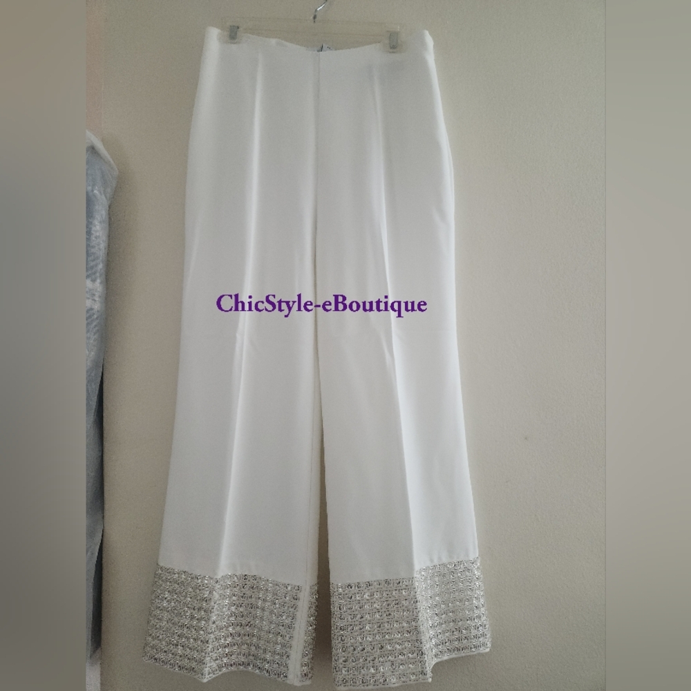 H&M Bead-embellished Pants white (PANTS ONLY). NWT. Top separately sold - Picture 2 of 16